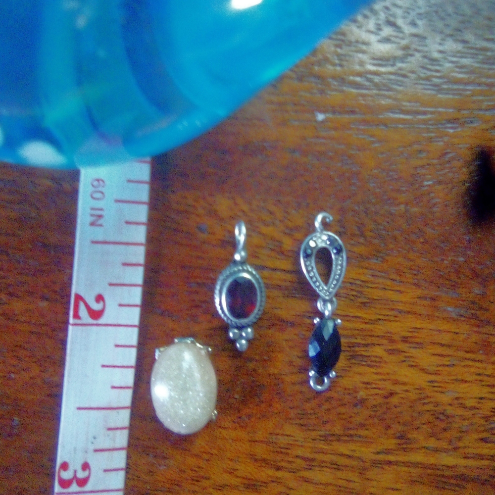Sterling Silver Black and Cream Pendant Charms - Women Jewelry
